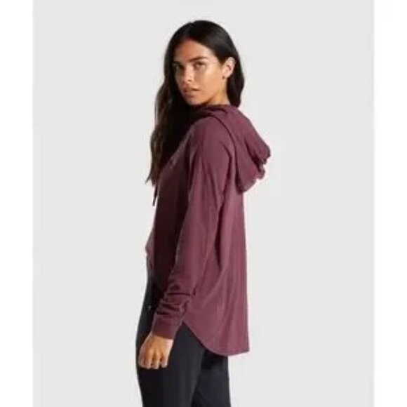 Gymshark Aura Hoodie Winter‎ Berry Pullover Long Sleeve Top Athletic size S - Picture 3 of 13